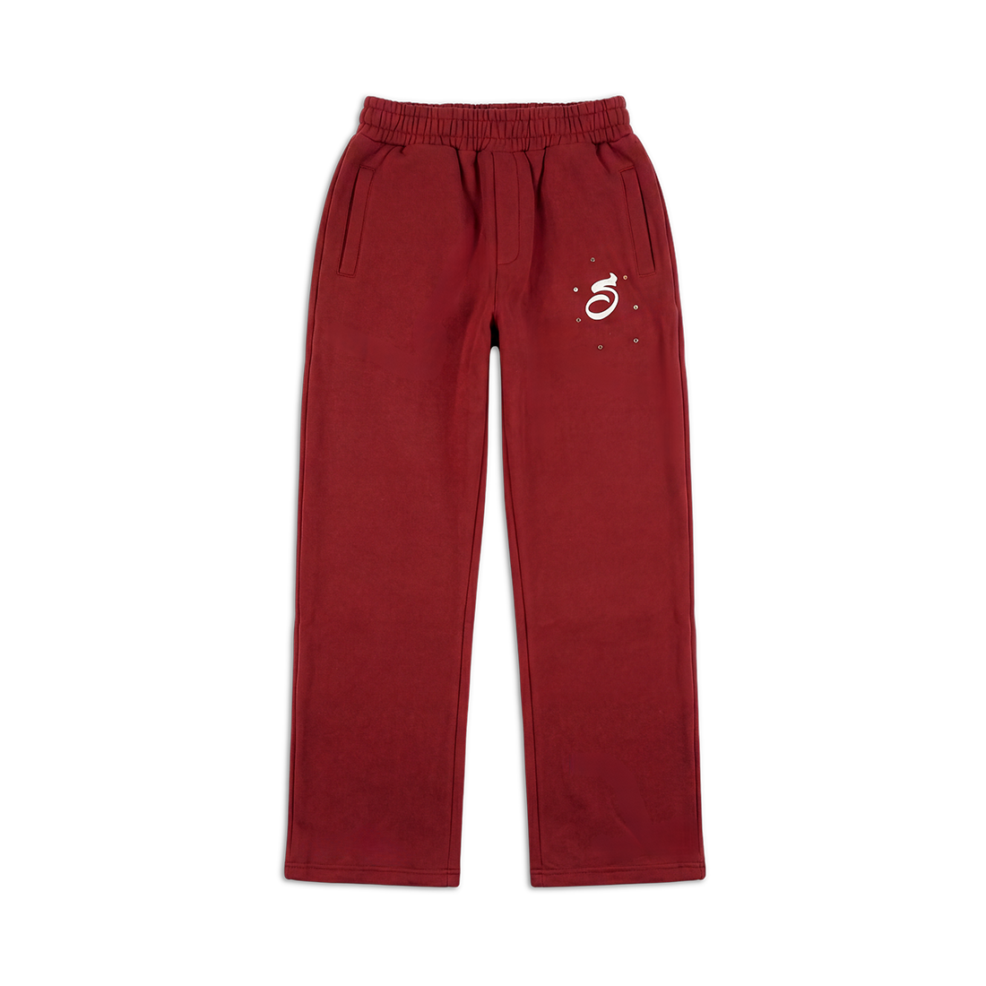 OPEN LEG JOGGER BORDEAUX-RED